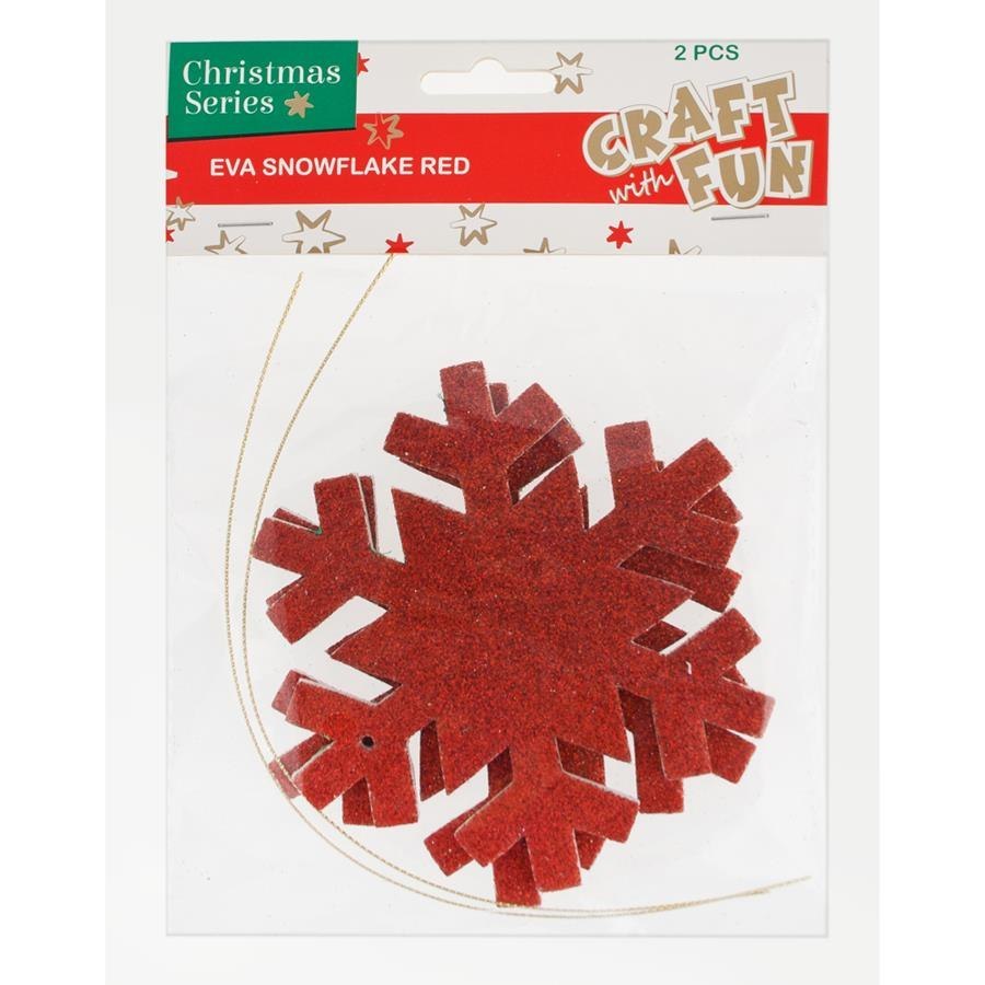 SCHIUMA DECORATIVA BN EVA FIOCCO DI NEVE ROSSO CRAFT CON PENDENTE DIVERTENTE 438599